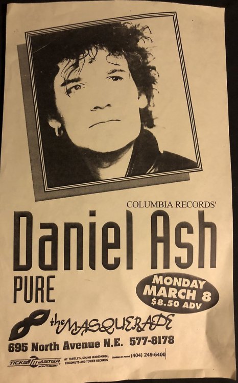 Daniel Ash flyer 3/8/93 The Masquerade Atlanta, GA