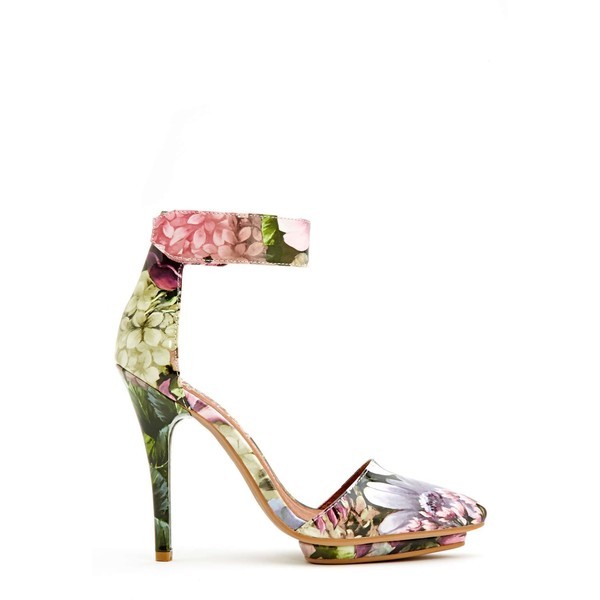 Jeffrey Campbell Solitaire Platform Pump - Floral ❤ liked on Polyvore (see more patent platform pumps)