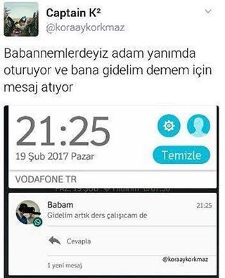 Babannemlerdeyiz adam...