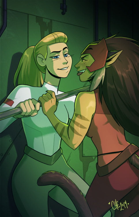 chebits:Gosh being reminded of She-Ra!Here’s a piece I did for the catradora zine, Promises! @catrad