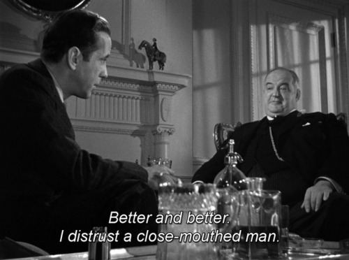 wehadfacesthen:365filmsbyauroranocte:The Maltese Falcon (John Huston, 1941) Humphrey Bogart and Sidn