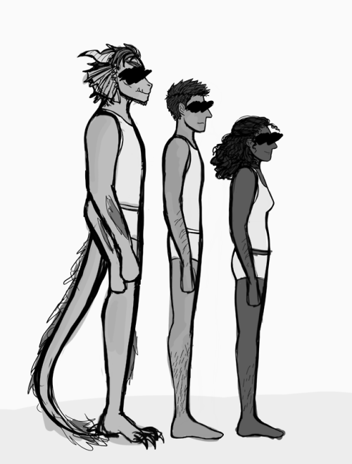 Quick and messy Arum/Damien/Rilla size comparison! You know, for science. In my mind Damien is like 