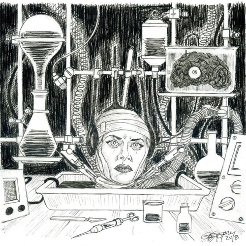 Mab’s Drawloween Club Day 5: Laboratory! Get a head in Science with Jan In The Pan!!! #art #mabsdraw