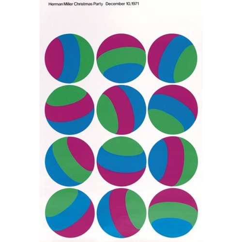 Stephen Frykholm, Christmas party poster, 1971. For Herman Miller, USA. Source