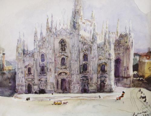 Milan’s Cathedral, 1884, Vasily SurikovMedium: watercolor,paper