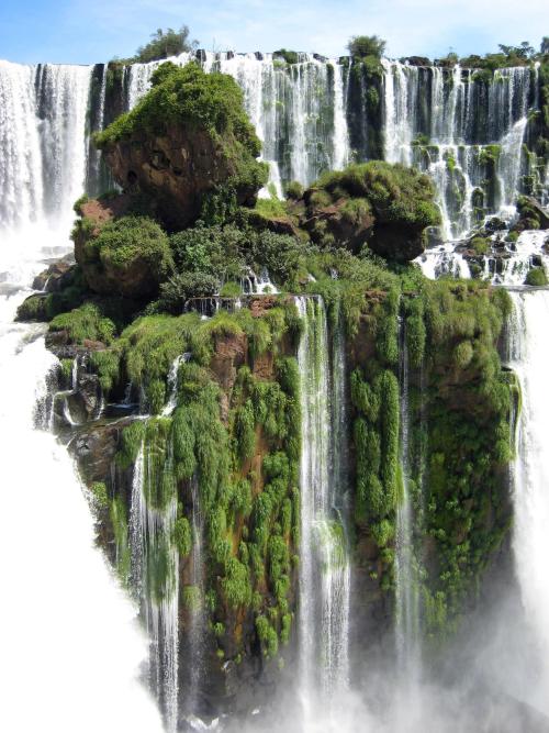 Iguaza Falls, on the border of Argentina and Brazil, is one of the widest waterfalls on Earth.