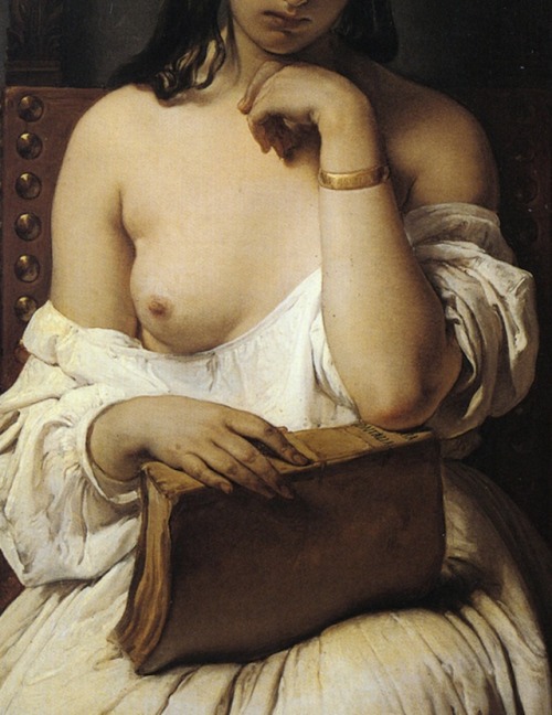 mademoisellelapiquante:Francesco Hayez | La Meditazione (detail) | 1851