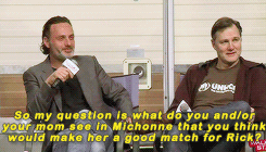 princessmichonne:  Andrew Lincoln on Rick and Michonne. [thanks to the wonderful