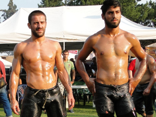 fuckyeahairyotter:  Turkish oil wrestling. Well sign me in!