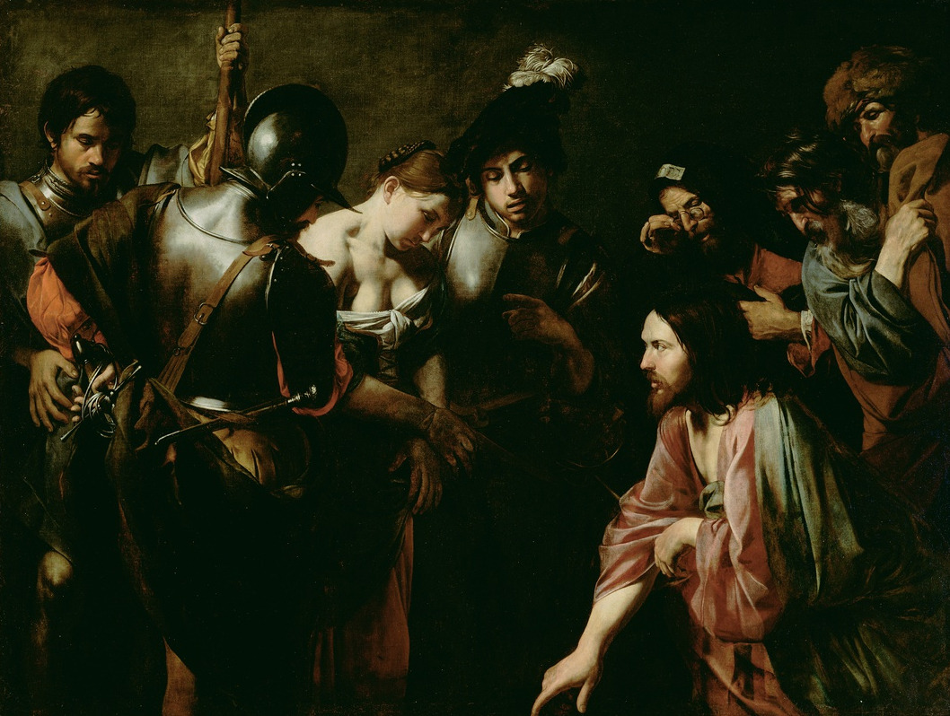 thegetty:  A woman is brought to Christ after she is caught in the act of committing