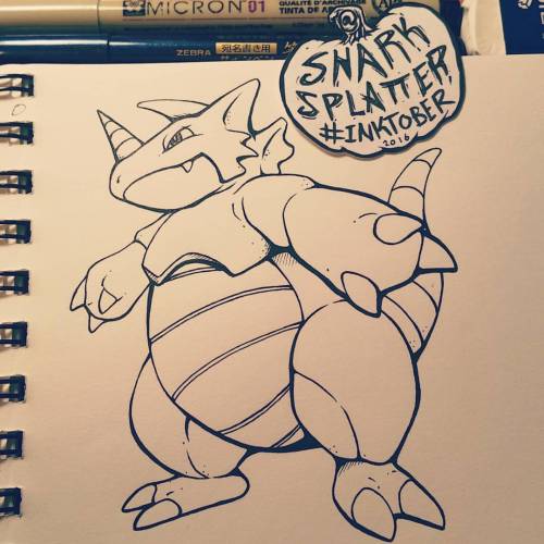 Day 26 #Inktober. Gotta love some #Rhydon! #Pokemon #Inktober2016 #Ink