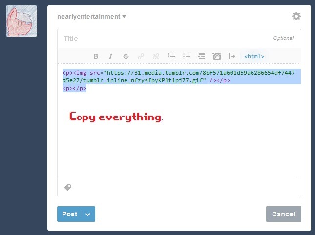 nearlyentertainment:  How to add images onto text posts (If you were curious about