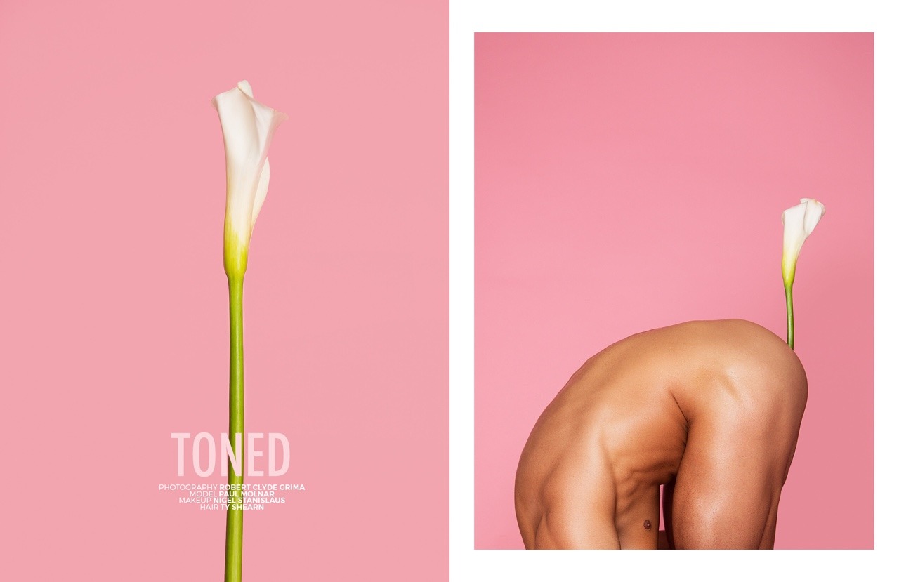 riskmagazine:  Paul Molnar strips down in a men’s beauty story “Toned” for