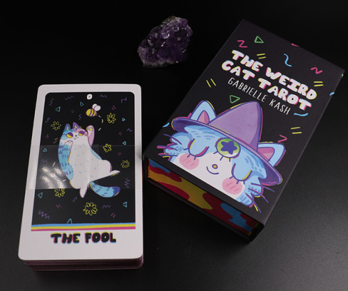 pinkgabbercat:Weird Cat Tarot Now Available on Etsy! 10% off this weekend!