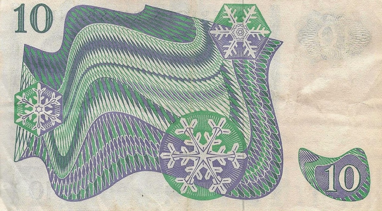 blue-voids:  Mid-Century Swedish Banknotes 10 Kronor, 1963-1990 (rear side) 5 Kronor,