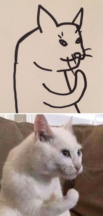 archiemcphee: Some might says that Brazilian artist Heloisa is really bad at drawing cats, but when 