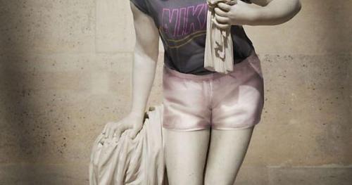 (via Ancient Greek sculptures dressed up in hipster clothing.)