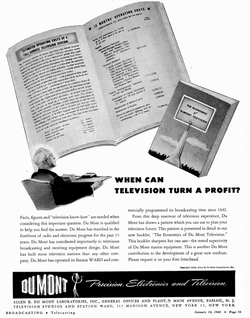 “When can television turn a profit?” (1946)