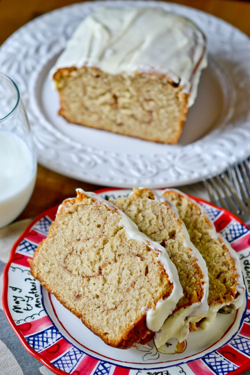 delectabledelight: Cinnamon Roll Pound Cake (by Full Fork Ahead)