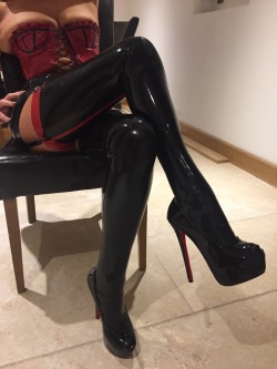 demonlegs:  Black and red latex 2