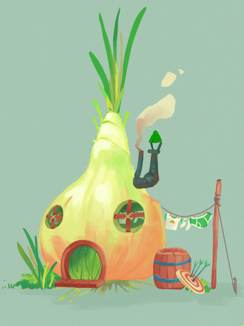 Onion Knight and his onion home 