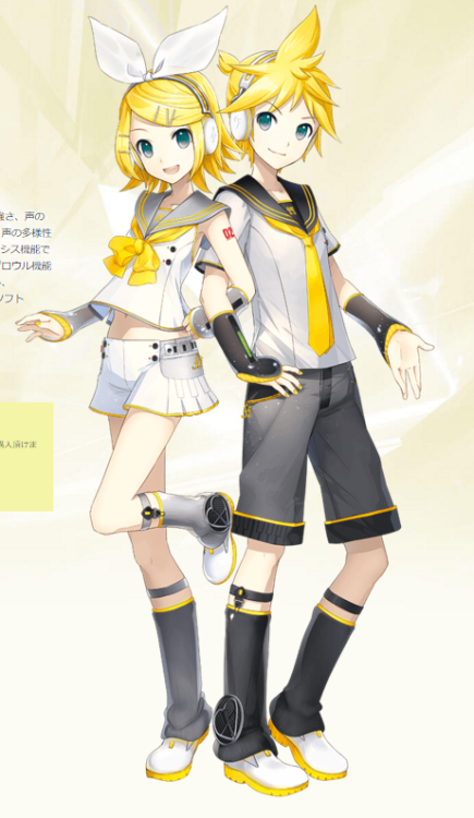 fuckyeahkagamine-twins:And here’s a better look at the V4X designs!Are those little hearts… ;u;