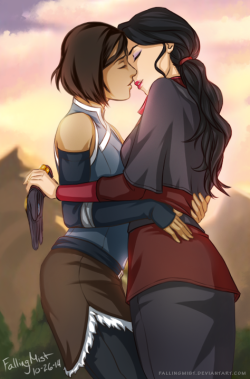 nevina:  Fanart of Korra and Asami! Background