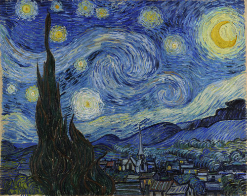 Vincent van Gogh - The Starry Night (1889) Courtesy of MoMA Wonderful detail studies of this iconic 