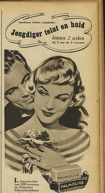 Vintage Palmolive ad, Moeder magazine, 1950