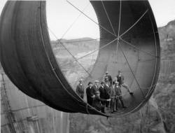 historyinpics42:Hoover Dam turbine construction