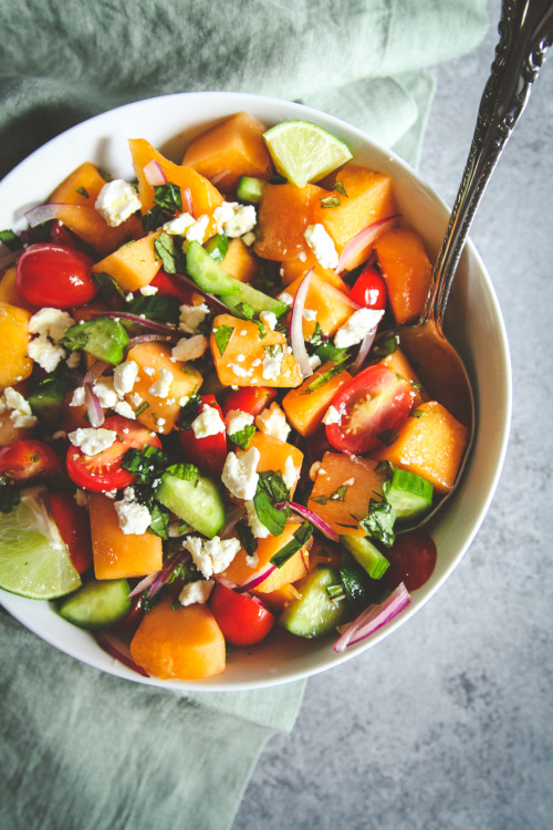 SUMMER MELON SALAD (Tomamelo Salad)(From AWL)https://sweetphi.com/summer-melon-salad/Ingredients:&fr