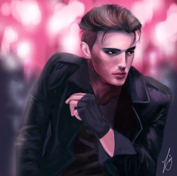 yingyingjiang: Art inspired by the latest YOI explosion that is Otabek. Hot damn. He can’t keep his eyes away from Yuri.