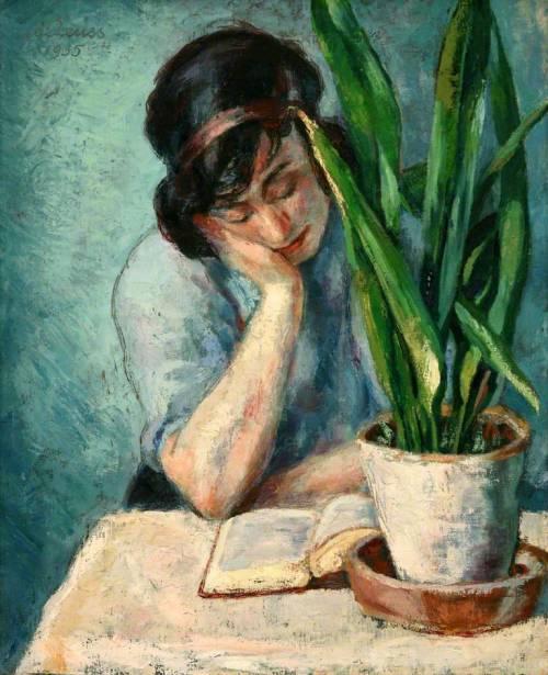 Woman Reading with Mother-in-Law&rsquo;s Tongue (1935). Albert Reuss (Budapest-born, Austri