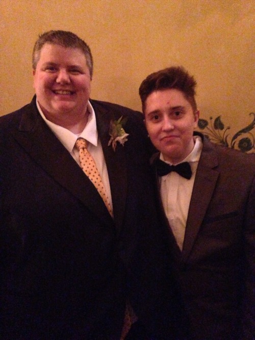fagbutch: Our friend got married. My girlfriend is on the left and I’m on the right ❤️