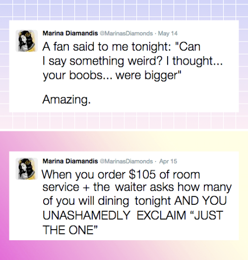 shampains:  @MarinasDiamonds + tweets 