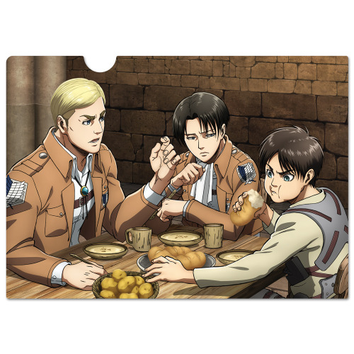 snkmerchandise: News: SnK Season 2 Visuals Clear Files Original Release Date: Mid-May 2017Retail Price: 432 Yen each Clear files featuring the first two SnK season 2 visuals (Originally from Animage January 2017 & Newtype January 2017) of Eren/Rogue