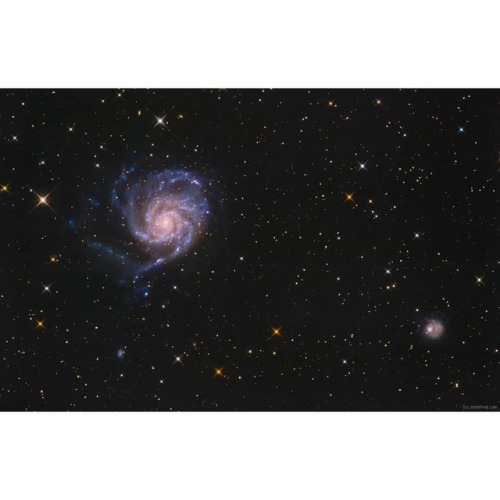 The View Toward M101   Image Credit & Copyright: Joonhwa Lee  Explanation: Big, beautiful spiral galaxy M101 is one of the last entries in Charles Messier’s famous catalog, but definitely not one of the least. About 170,000 light-years across,
