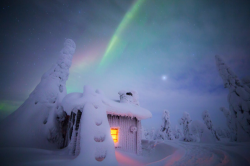 pankunchiii:  landscape-photo-graphy:  Fairy Tale like Photographs of Winter in Finland Under the Northern Lights by Tiina Törmänen   @cardiff-punk 