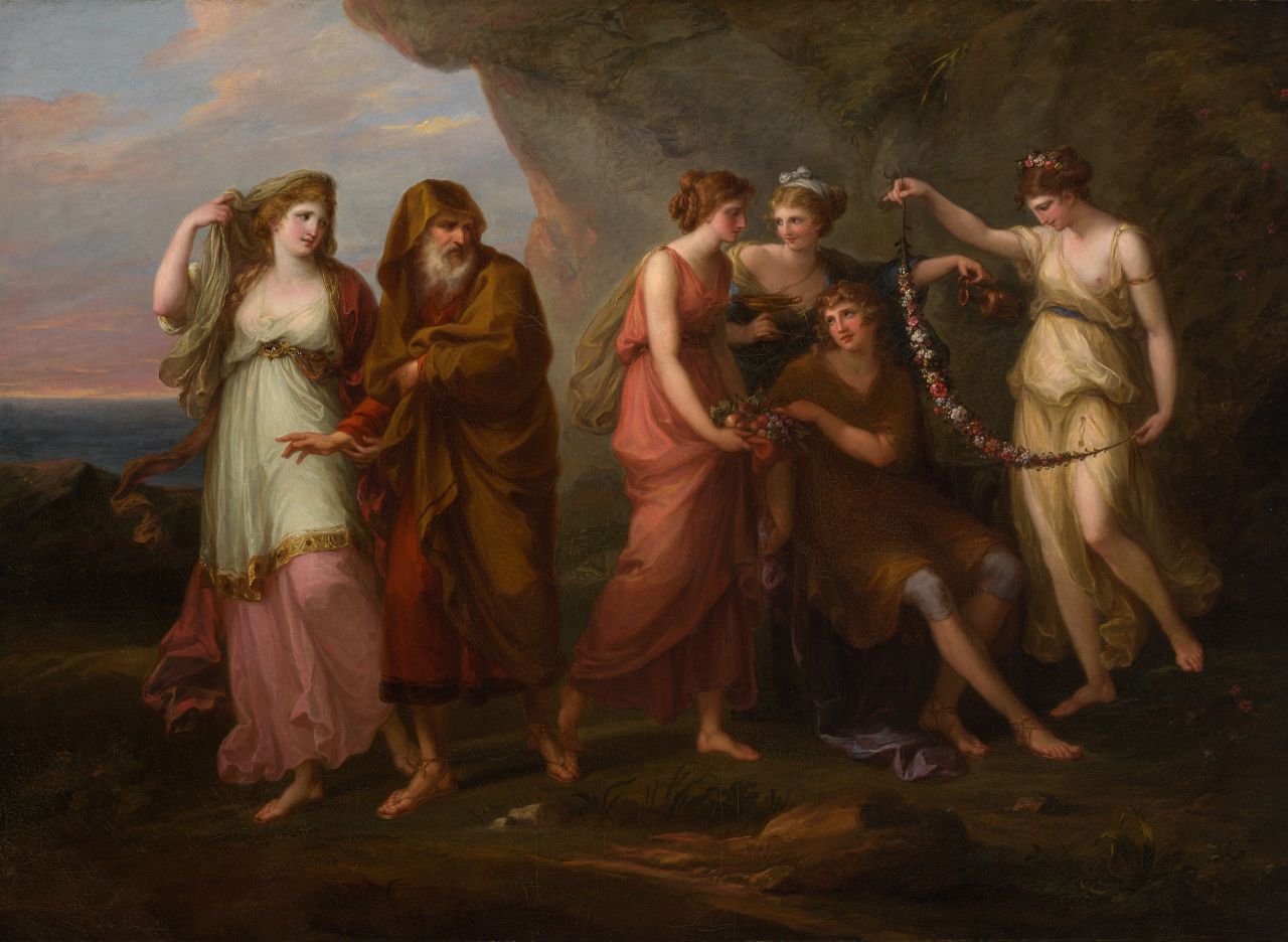 hildegardavon:pintoras:Angelica Kauffmann, 1741-1807Telemachus and the Nymphs of