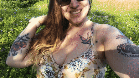 Blue skies and big titties [OC]