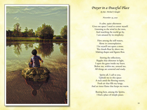 Prayer in a Peaceful PlaceA calm, quiet afternoonGives me space I need to center myself.Listening to