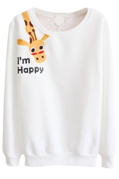 sicsen:  CUTE WHITE SWEATSHIRTA. ZebraB. GiraffeC. GarfieldD. Cat