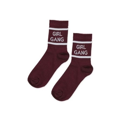 TopShop ‘Girl Gang’ Slogan Socks ❤ liked on Polyvore (see more short socks)