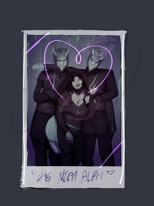 A Polaroid Found In Papa Emeritus III's Wallet Of The Ghouls Omega And Alpha With Sibling Nephtys(she/he/they).