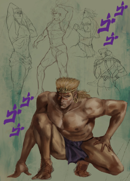 Brainstorming ideas for a pillar men paintingIt’s been a while since I actually coloured in somethin