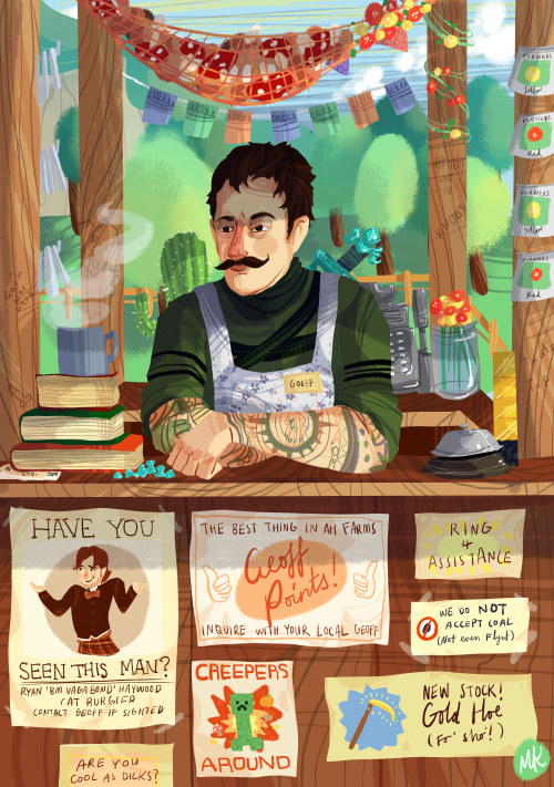 lllllletsdraw:  A little Shopkeep Geoff waiting for his next lucky customer and/or catburgler.  