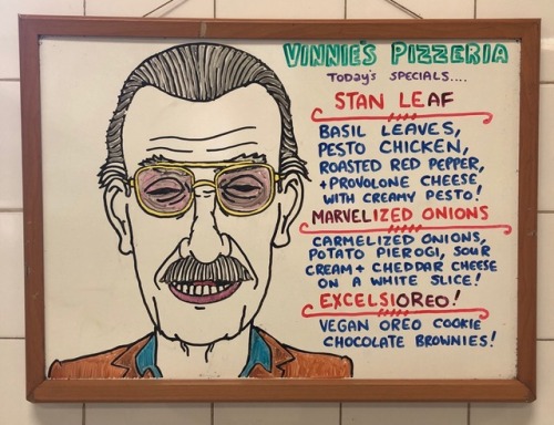 Honoring you in the only way we know how. Rest in Pizza, Stan Lee.