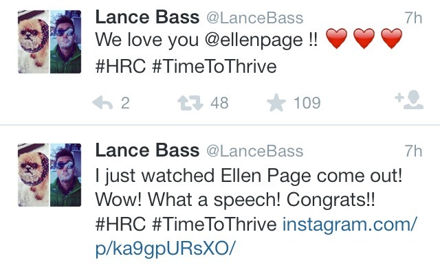 falloutboys:  Celebrities showing their support for Ellen Page after she came out