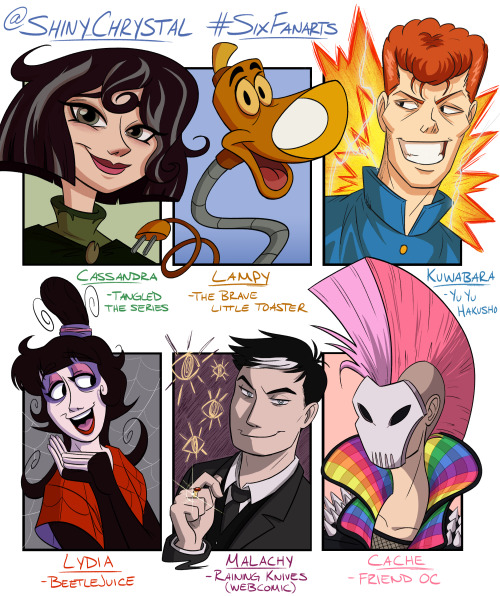 shinychrystal:Six Fanart Challenge Complete! These were a super fun bunch! Loved working on these! C