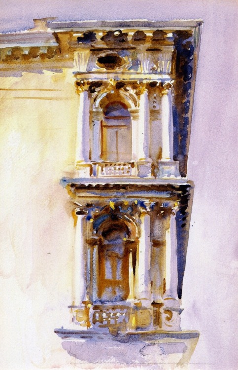 John Singer Sargent, Palazzo Rezzonico, c. 1902-1904. Watercolor over pencil on paper, 50.8 x 32.4 c